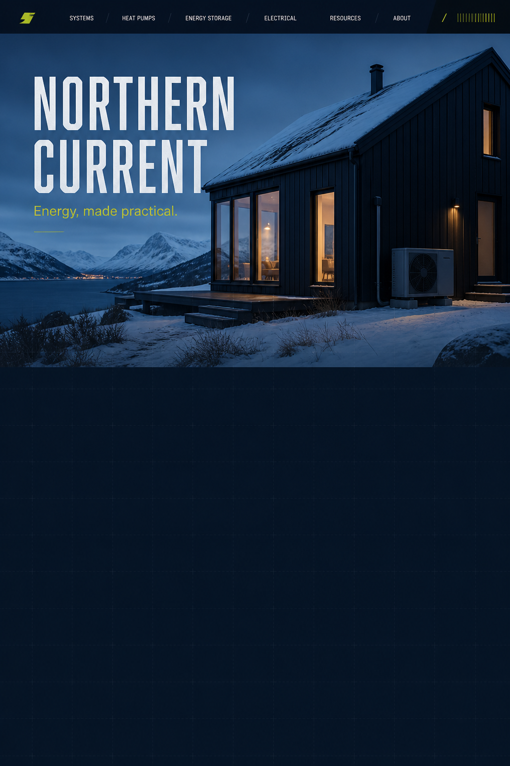Generated dark home electrification website hero